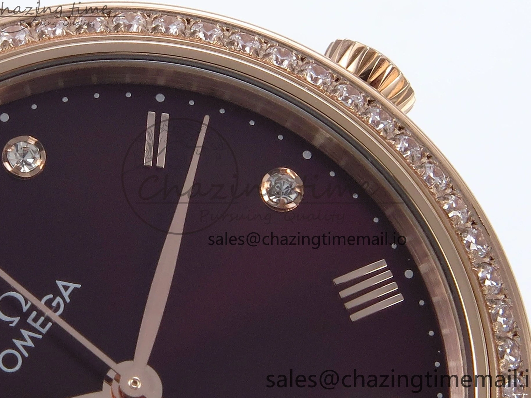0102 De Ville Prestige Ladies RG VSF 1:1 Best Edition Brown Diamonds Dial on RG Bracelet A Sophisticated 7681